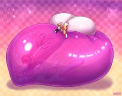 aroused balls bandai_namco big_balls big_penis bodily_fluids cum cum_in_balloon digimon digimon_(species) excessive_cum excessive_genital_fluids filling_balloon genital_fluids genitals hi_res huge_balls huge_cock humping_balloon hyper hyper_balls hyper_genitalia hyper_penis looking_pleasured male male_only naritsu on_balloon orgasm orgasm_face penis pink_balloon renamon smile solo tongue tongue_out white_balls yellow_body