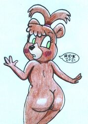 anthro ass bear cindy_bear female female_only green_eyes reddragonkan yo_yogi