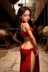 1girls ai_generated ass_cleavage avatar_legends avatar_the_last_airbender butt_crack dark-skinned_female dinixdream female katara seductive_look solo water_tribe