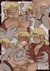 1boy anus_peek bent_over bileshroom biting_lip biting_own_lip blonde_hair body_hair bottomless boyfriend_to_death dialogue english_text erection_under_clothes eyebrows_visible_through_hair fanart grey_sweatpants groping groping_pecs lawrence_oleander long_hair long_hair_male male/male male_breasts male_focus male_moaning male_nipples male_only moaning moaning_in_pleasure nipple_pinch nipple_play nipple_tweak nsfwshroom open_clothes open_shirt pec_grab pec_grasp pec_play pec_squeeze pecs pecs_focus pecs_grab pecs_touching pectorals ponytail round_balls shiny_nipples shiny_skin shy shy_male spread_anus spread_ass spreading stubble sweat tattoo tattooed_arm visible_breath