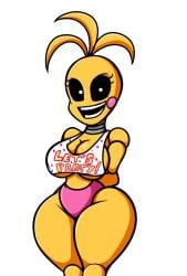 big_breasts big_thighs edit female female_only five_nights_at_freddy's five_nights_at_freddy's_2 machine mrdrezq panties pink_panties pink_underwear robot robot_girl sideass toy_chica_(fnaf) yellow_body