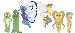 anthro anthrofied areolae bee beedrill blush breasts butterfly butterfree caterpie caterpillar cocoon cub drawn faranae female female_only generation_1_pokemon group horn insects kakuna larva looking_at_viewer metapod multiple_females nipples no_humans panties pigtails pokémon_(species) pokemon pokemon_(species) silk small_breasts stinger weedle