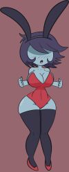 1girls 2023 big_breasts blush bunny_ears bunnysuit dark_world deltarune deltarune_chapter_2 kris_(deltarune) kris_female_(deltarune) pale_skin simple_background solo_female solo_focus tagme thick_thighs thighhighs toby_fox undertale_(series) vile_eyes