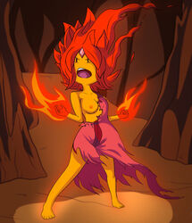 adventure_time angry flame_princess medium_breasts nekomate14_edited nipple