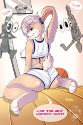 2014 anthro anus ass big_breasts big_butt breasts bugs_bunny cameltoe daffy_duck dat_ass female fur furry furry_only llmixll lola_bunny looney_tunes pussy rabbit soft_feathers solo_focus space_jam spread_legs spreading teasing trio warner_brothers