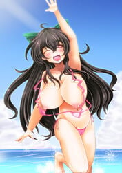 bikini breasts highres huge_breasts micro_bikini swimsuit tooculi touhou utsuho_reiuji