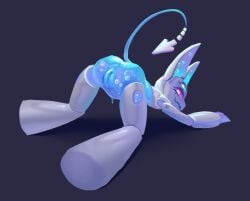 aero ambiguous_gender anthro anus ass_up bat bodily_fluids bubble dripping genital_fluids genitals looking_back machine mammal marineflames metallic_body multi_eye pussy robat robot solo tail translucent translucent_body vaginal_fluids vulva