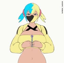 1girls animated breasts canari_(pokemon) canary_(pokemon) facemask female female_focus female_only flashing flashing_breasts kaos_art pasties pokemon pokemon_legends:_z-a solo solo_female solo_focus tagme video