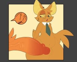 absurd_res anthro ass bat big_butt big_penis bodily_fluids canid canine canis chikn_nuggit chikn_nuggit_(chikn_nuggit) chikn_nuggit_(spicy_form) clothing digital_media_(artwork) domestic_dog duo eastern_red_bat erection eyewear femboy flaccid fur genitals glasses head_tuft hi_res humanoid_genitalia humanoid_penis imminent_anal imminent_sex male male/male mammal membrane_(anatomy) membranous_wings necktie nude onyn_ring_(chikn_nuggit) open_mouth orange_body orange_fur penis sharp_teeth short_stack simple_background size_difference small_penis sweat sweatdrop tail teeth thick_thighs topwear tuft wide_hips wings woopyy