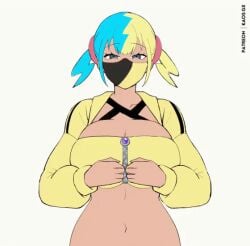 1girls animated breasts canari_(pokemon) canary_(pokemon) female female_focus female_only flashing flashing_breasts kaos_art pasties pokemon pokemon_legends:_z-a solo solo_female solo_focus