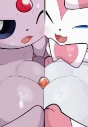 1boy 2girls 7:10 animal_genitalia animated big_breasts boobjob boobjob_close-up boobjob_close_up boobjob_closeup boobs_focus breasts breasts_focus close-up close_up close_up_view closeup closeup_view collaborative collaborative_sex cum double_paizuri eeveelution espeon face_focus female furry furry_female group group_sex longer_than_10_seconds male mp4 paizuri penis pokémon_(species) pokemon pokemon_(species) pokephilia sateco shorter_than_30_seconds sound sylveon tagme tapering_penis umbreon vertical_video video