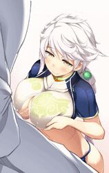 1boy admiral_(kantai_collection) animated breasts female hybrid_animation kantai_collection penis unryuu_(kantai_collection) white_hair yellow_eyes