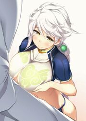 1boy animated breasts female hybrid_animation kantai_collection paizuri penis unryuu_(kantai_collection) white_hair yellow_eyes