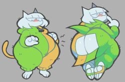 ass ass_focus berryofmalice blush butt_flap butt_focus cat_ears cat_girl cat_tail catgirl fat fat_female feet feline female gimmiko onesie overweight overweight_female pajamas tail tubby white white_body white_fur zipper zipper_pull_tab