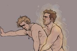 2boys bareback guardians_of_the_galaxy hip_grab human human_only male male/male male_only male_penetrating marvel naked nova_(marvel) peter_quill richard_rider starlord yaoi