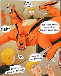 anal big_penis comic cum english_text feral knot kurama male/male naruto naruto_shippuden oral prince-vulpine size_difference text uzumaki_naruto