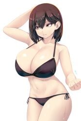 2d 2d_(artwork) big_breasts bikini black_bikini hayakawa_mayumi light-skinned_female light_skin shiki_(psychedelic_g2) short_hair