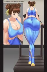 1girls animated ass ass_focus big_ass big_booty big_breasts big_butt breasts brown_hair butt_jiggle capcom chun-li fat_ass female female_only fully_clothed huge_ass huge_breasts jiggle muscular muscular_female skin_tight solo sora_flr street_fighter street_fighter_alpha thick_ass thick_thighs tight_clothing walking