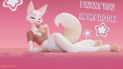 1girls 3d_(artwork) 3d_animation animated anthro anthro_female bedroom_eyes black_panties canine female fox furry furry_female furry_only heart heart-shaped_pupils looking_at_viewer meme music pawpads paws singing sound sound_warning tagme talking_to_viewer vfoxtail video voice voice_acted