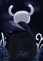 ass back_view cloak femboy hollow_knight male male_only protagonist_(hollow_knight) solo_focus solo_male tagme team_cherry thick_thighs thighs zlut385