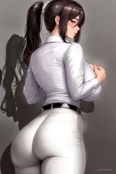 1girls ai_generated ai_love_higokko ass breasts brown_eyes brown_hair clothed female hi_res hips holaraai huge_ass huge_breasts light-skinned_female light_skin long_hair office_lady original original_character thick_thighs thighs wide_hips