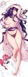 1girls barefoot female female_focus female_only hoshino_ai idol long_hair mitsu_art nipples oshi_no_ko pubic_hair purple_eyes purple_hair pussy see-through solo solo_female solo_focus