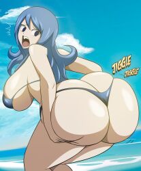 1girls 2023 ass_cleavage big_ass big_breasts blue_hair breasts bubble_butt butt_crack dat_ass dumptruck_ass fairy_tail female female_focus female_only female_solo grimphantom huge_ass juvia_lockser light-skinned_female light_skin long_blue_hair mouth_open outdoors outside pale-skinned_female pale_skin solo thick_thighs thong wide_hips