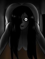 1girls alternate_version_available ass black_hair completely_nude completely_nude_female female female_only hair_over_breasts hair_over_one_eye long_hair looking_at_viewer naked naked_female nelart nude nude_female open_mouth solo solo_female the_ring yamamura_sadako yorarts