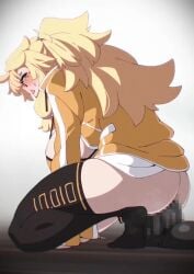 1girls 2d anal anal_grip anal_masturbation anal_penetration animated ass big_anus big_butthole blonde_female blonde_hair buckethead_ero censored dildo dildo_penetration dildo_riding extreme_anal female_masturbation huge_anus huge_butthole huge_dildo masturbation mitsushige-chan_(kureha_mitsushige) mp4 penetration sex_toy shorter_than_30_seconds solo sound stretched_anus tagme video white_background white_shirt yellow_jacket