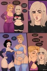 1futa 3girls big_ass big_breasts big_butt black_hair blonde blonde_hair blue_eyes braid braided_hair brown_eyes cerez_(rocner) choker cinderella_(1950_film) cinderella_(disney) cleavage comic crossover disney disney_princess ear_piercing earrings english_text female futa futa_with_female futanari green_eyes grey_eyes implied_futanari lingerie milf nail_polish nails nails_painted nipples_visible_through_clothing older_female original_character phone pussy_visible_through_clothes pussy_visible_through_panties rapunzel rocner snow_white_(disney) snow_white_and_the_seven_dwarfs stockings tangled text thighhighs younger_futanari