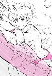 exposed exposed_penis gay jey jock_studio jockstudio(blits_games) male male_only mikkoukun sketch swim_trunks swimming swimming_pool yaoi yuuto_nakajima zael