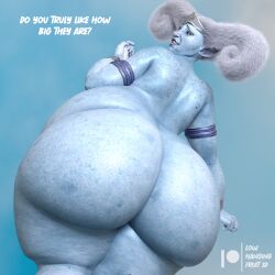 3d 3d_(artwork) areolae ass bbw belly big_ass big_belly big_butt big_feet blue_areola blue_body blue_skin breasts butt_focus chubby chubby_female crown daz3d daz_studio dialogue female female_only gilf granny hair large_ass large_belly large_butt legs lowhangingfruit3d_(artist) nipples nude nude_female old_woman older_female overweight overweight_female pinup solo solo_female solo_focus thick thick_ass thick_thighs thighs toes white_hair wide_hips winter_fae