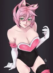 amy_rose amy_the_bat black_background human humanized rouge_the_bat_(cosplay) sonic_(series) tabletorgy