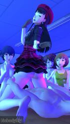 1boy 3d 4girls amagi_yukiko kujikawa_rise nobodyrly_(artist) persona persona_4 reverse_cowgirl_position satonaka_chie sfm shirogane_naoto