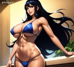 1girls ai_generated black_hair curvy_body curvy_figure female female_focus female_only huge_breasts long_hair nico_robin one_piece ponzuaji pre-timeskip pre_timeskip voluptuous voluptuous_female