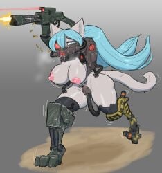 2023 amputee anthro big_breasts blue_eyes blue_hair bodily_fluids breasts bullet_casing claws collar cosplay cybernetic_face cybernetic_limb cybernetics cyborg disability domestic_cat drooling felid feline felinid felis female fluffy fluffy_tail furry gas_mask gatling_gun genital_fluids grey_body gun hair hi_res hochune_meowku imperium_of_man keypad lamp laser_pointer legless looking_at_viewer machine machine_gun mammal mask minigun mostly_nude nipples penetration psakorn_tnoi pubic_tattoo pussy_juice quadruple_amputee ranged_weapon saliva scope servitor sex_slave shooting slave small_waist solo spread_legs spreading steam story story_in_description submissive submissive_female sweat tail thick_thighs tube vaginal_penetration warhammer_(franchise) warhammer_40k weapon