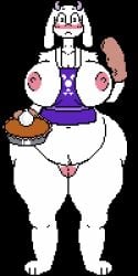 2d 2d_(artwork) 2d_artwork anthro apron apron_only barely_clothed belly belly_button big_ass big_breasts big_butt color female furry goat large_belly oven_mitts pixel_(artwork) pixel_art pixelated surprised tagme tagme_(artist) toriel undertale undertale_(series)