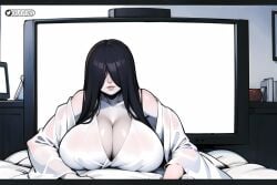 1girls ai_generated black_hair female_focus female_only ghost ghost_girl huge_breasts long_hair obayen stable_diffusion the_ring voluptuous voluptuous_female yamamura_sadako