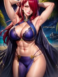 ai_generated character_request copyright_request curvaceous curvy_body curvy_female diffusionlad female female_focus female_only huge_breasts red_hair solo stable_diffusion voluptuous voluptuous_female