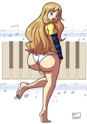 1girls axel-rosered big_butt blonde_hair butt butt_expansion expansion female huge_butt k-on! keyboard large_butt long_hair looking_at_butt panties solo thick_eyebrows tsumugi_kotobuki_(k-on!) white_panties