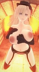 1girls 3d angry beauty_mark big_breasts breasts breasts_bigger_than_head breasts_out fate/grand_order fate_(series) female female_focus female_only garter_belt garter_straps gloves goth goth_girl hat koikatsu kriemhild_(fate) long_gloves luminous_axis mole mole_under_eye naked naked_female nipples pale-skinned_female pale_skin stockings type-moon widow