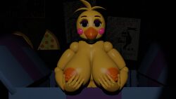 3d big_breasts five_nights_at_freddy's five_nights_at_freddy's_2 robot_girl runaboo_chica solo tagme toy_chica_(fnaf)