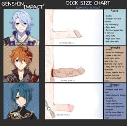 acnhitsukit(twitter) cock_ring femboy genshin_impact kamisato_ayato male_only measurements penis penis_chart penis_size_chart penis_size_comparison small_penis sweaty sweaty_genitalia tartaglia_(genshin_impact) text uncensored vein veins veiny veiny_penis xingqiu_(genshin_impact)