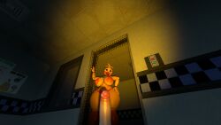 1boy1girl 3d big_breasts big_penis blue_eyes chica_(fnaf) dick door erection female five_nights_at_freddy's fnaf petru security_guard source_filmmaker thick_thighs window working yellow_body yellow_hair