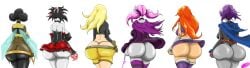 6girls argent_(dc) ass ass_comparison big_ass big_breasts big_butt black_hair black_leotard black_nail_polish black_nails bubble_butt bumblebee_(dc) cape dat_ass dc dc_comics faceless_female facing_away facing_away_from_viewer fat_ass fat_ass_teen female female_only gloves gray_skin grey_skin henpie huge_ass huge_breasts huge_butt jinx_(dc) karen_beecher koriand'r latex_leotard leotard lineup multiple_girls no_panties no_underwear orange_hair pin-up pin_up pink_hair power_aura purple_hair rachel_roth raven_(dc) red_and_black_hair red_hair skirt starfire tara_markov teen_titans terra_(dc) thick_ass thong thong_above_shorts thong_showing thong_straps toni_monetti wide_hips wings yellow_hair