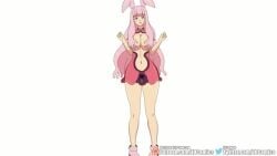 animated belly_button breast_expansion bunny_ears covered_nipples hand_on_breast huge_breasts melona pink_hair queen's_blade shoulder_pads skirt sneakers standing tagme thick_thighs video walking white_skin wide_hips zocomics