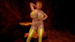 1girls 3d alex_(minecraft) alternate_breast_size arcrad big_breasts bikini breasts busty curvaceous curvy curvy_body curvy_female curvy_figure female green_eyes huge_breasts large_breasts minecraft orange_hair thighhighs thighs voluptuous