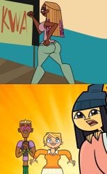 1boy 3girls artist_request axel_in_harlem bowie_(tdi) emma_(tdi2023) female male meme meme_reference mk_(tdi) multiple_girls nichelle_(tdi) shitpost total_drama_island total_drama_island_(2023) vamonos_de_fiesta_a_factory