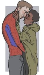 dei_nanu gay kissing marvel miles_morales nsfw yaoi