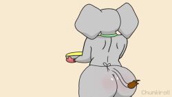 animated appliance ass bakery baking big_breasts big_butt big_ears black_clothing black_shirt black_topwear blender_(machine) blue_bottomwear blue_clothing blue_shorts blush bottomwear breasts canid canine canis chubby_female chunkiroll chunkiroll_(artist) clothing colored domestic_dog duo elephant elephantid english_description female fingers furry grey_body grey_bottomwear grey_clothing grey_shorts grey_skin humor kitchen kitchen_appliance male mammal mixer navel nude pink_clothing pink_ears pink_shirt pink_topwear proboscidean shaun_(chunkiroll) shirt shorts sound tagme tail topwear video